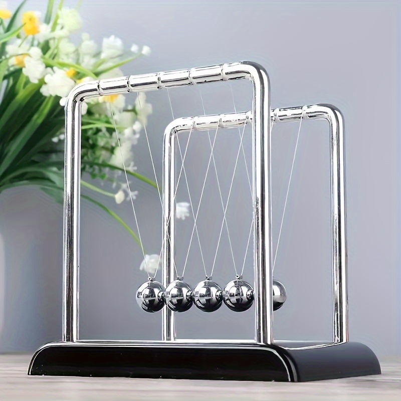 Newton Cradle Large - クラシックニュートンゆりかご金属デスクトップ飾り黒白球オフィス家の装飾デスク装飾リビングルーム寝室研究用