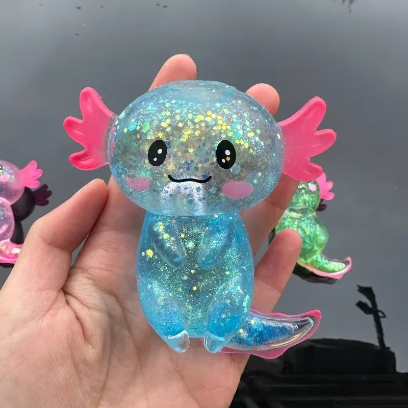 Crystal Growing Kit - カラフルなサラマンダーモルトースフィジェットトイ、柔らかい麦芽糖ストレッチアクソロトル、楽しいスクイーズ、誕生日用品、不安解消ギフト