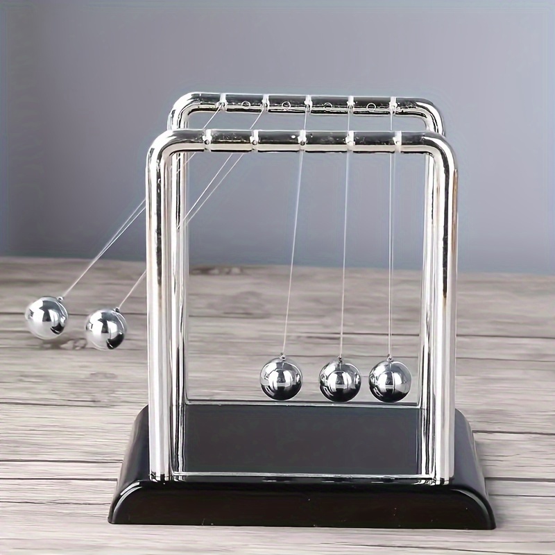 クラシックニュートンゆりかご金属デスクトップ飾り黒白球オフィ - Newton Cradle Large のレビューと価格