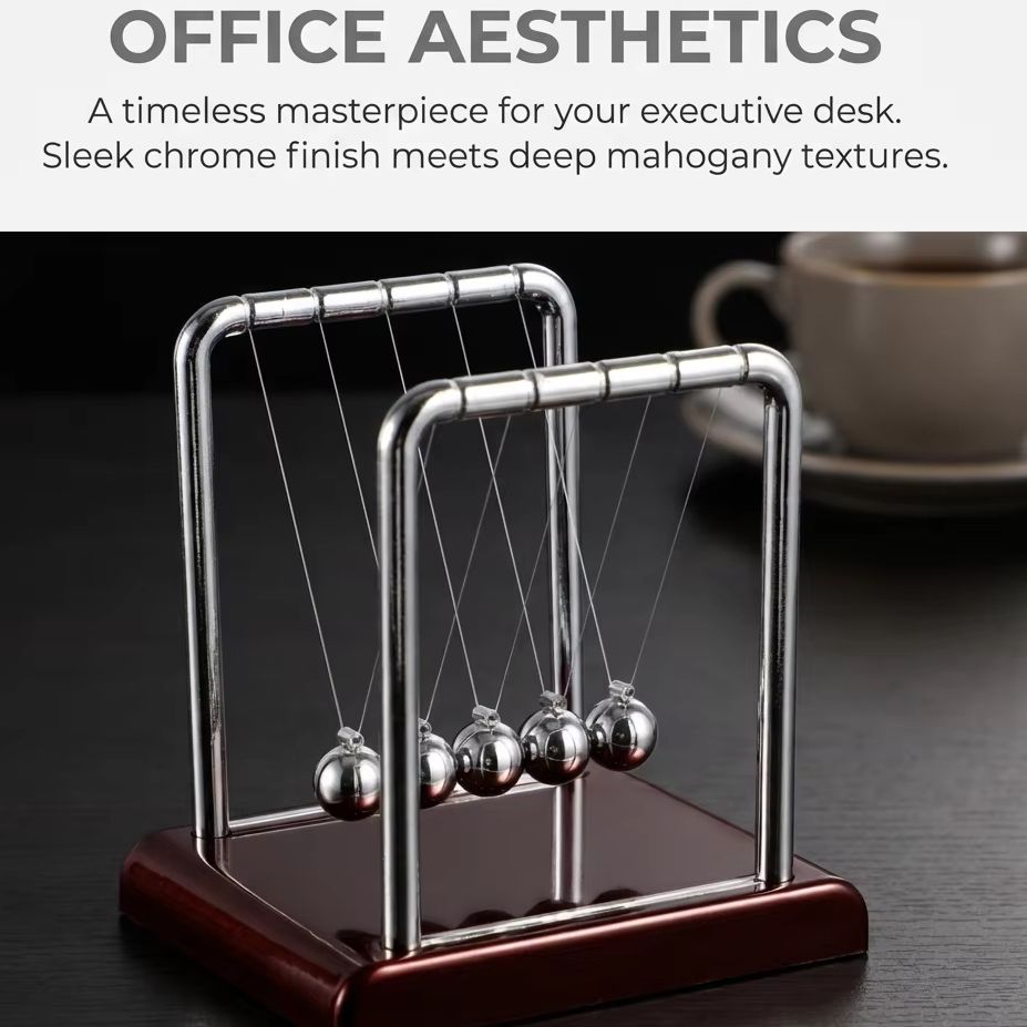 ニュートンクレードルバランス振り子ボール物理学科学玩具ホーム - Newton Cradle Large のレビューと価格